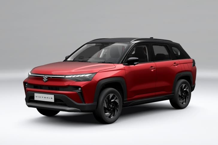 Maruti Suzuki Victoris Color Sizzling Red With Black Roof